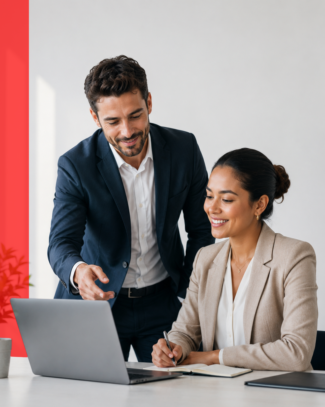 Consultant accompagnant une candidate